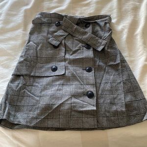 Zara Plaid Tie-Waist Mini Skirt